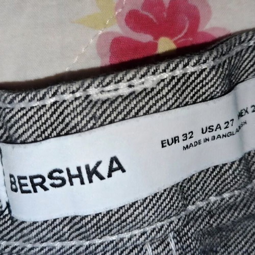 Bershka Cargo Patchwork Jeans like new, black and grey, size 32