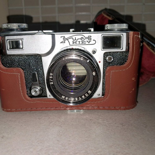 Kiev vintage camera like new with leather case and flash
