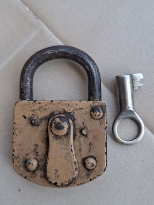 Prewar antique padlock with key