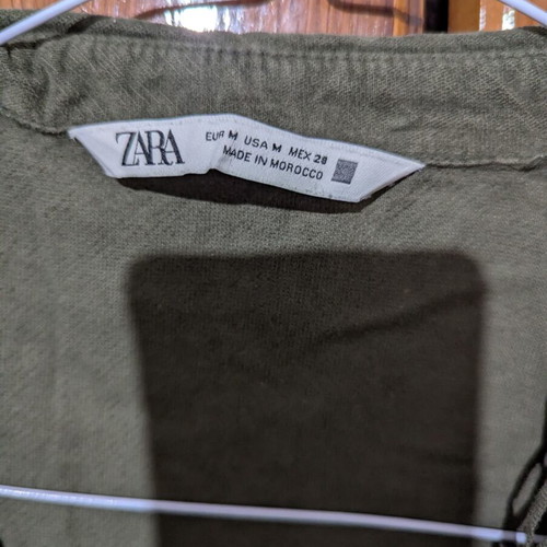 Zara mini dress khaki corduroy with gold buttons size medium