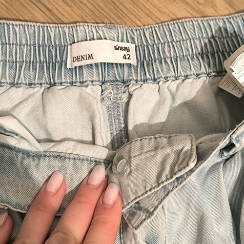 Sinsay light blue denim pants high waist size XL like new