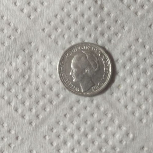 Netherlands Coin Wilhelmína Koningin 1/10 1944 Silver 925 like new