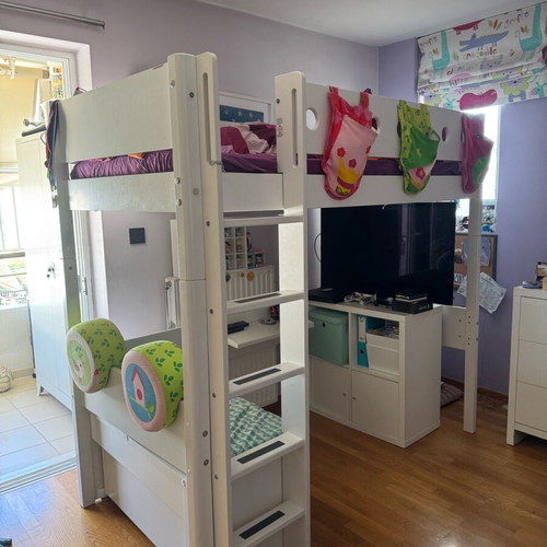 Flexa White 3 in 1 | Premium children's loft bed with mattress &