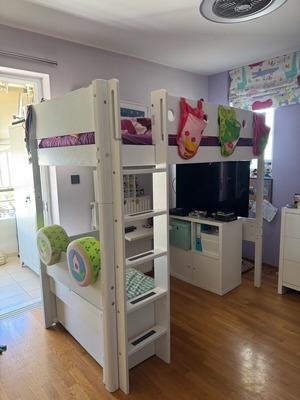 Flexa White 3 in 1 | Premium children's loft bed with mattress &