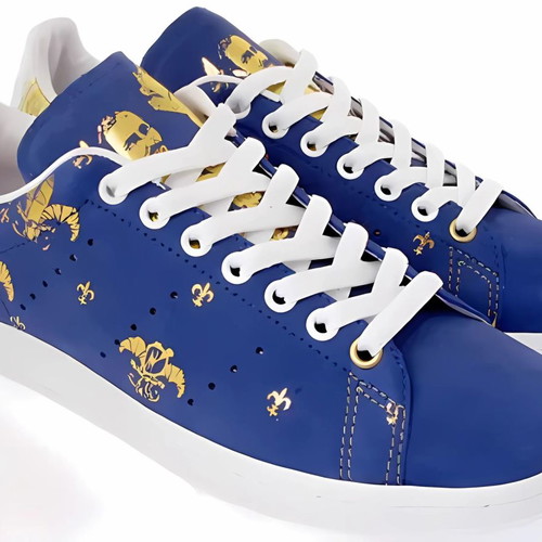 Adidas Stan Smith X krsn used, blue with gold designs, size 44 2/3