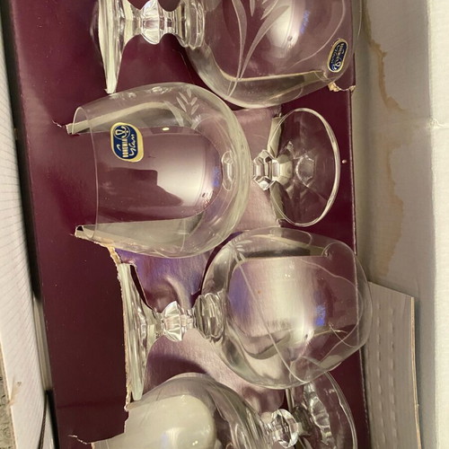 Bohemia Crystal vintage brandy glasses set of 6, like new