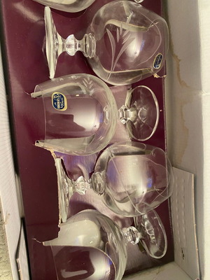 Ποτήρια μπράντι Bohemia Crystal vintage σετ 6, καινούργια