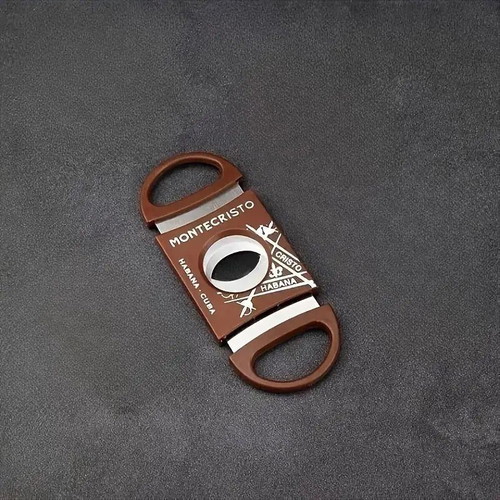 Montecristo double stainless steel cigar cutter black color new