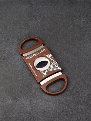 Montecristo double stainless steel cigar cutter black color new
