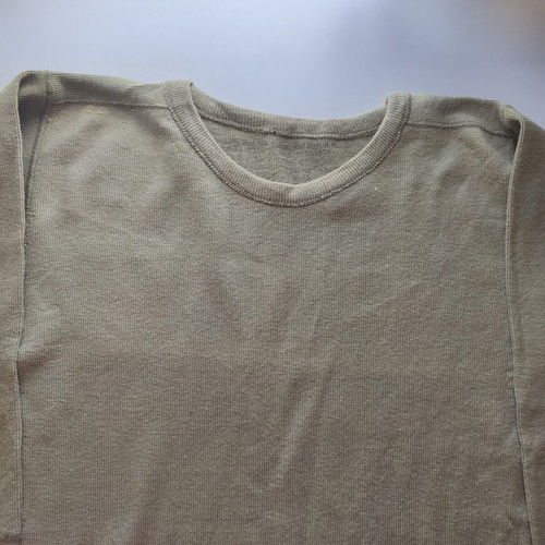 Vintage military thermal top, large, olive green