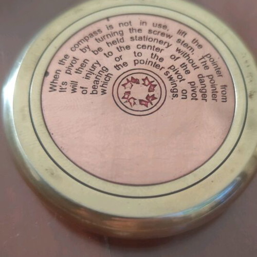 Pocket compass old brass used