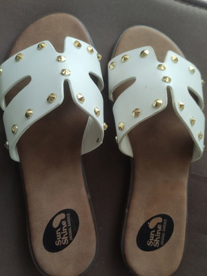 Sun Shine Sandals Size 39 White, Soft Sole, Slightly Anatomical