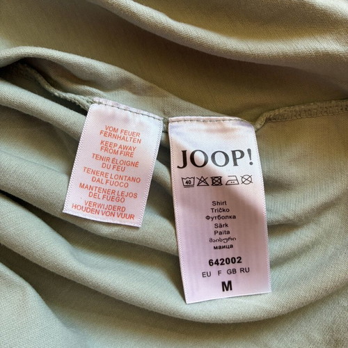 Joop! Sage Green Boxy Fit T-Shirt Size M Slightly Cropped