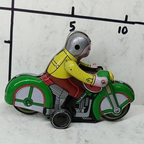 Tin wind-up motorcycle toy vintage, like new
