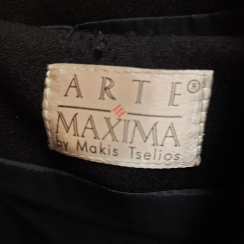 Arte Maxima jacket and blouse set in black polyester with rhinestones like new