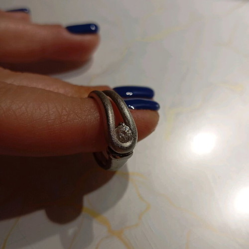 925 Silver Ring Women’s New With Zircon, Glossy and Matte