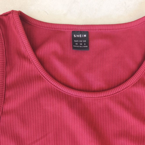 Shein Ribbed Crop Top Burgundy size M like new