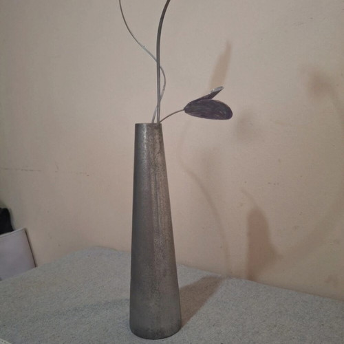 Grey decorative vase, 23cm height