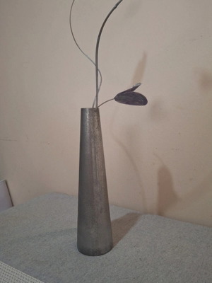 Grey decorative vase, 23cm height