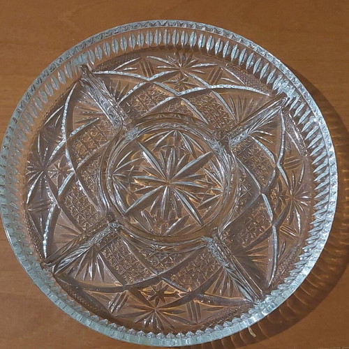 Crystal platter like new for nuts or dessert