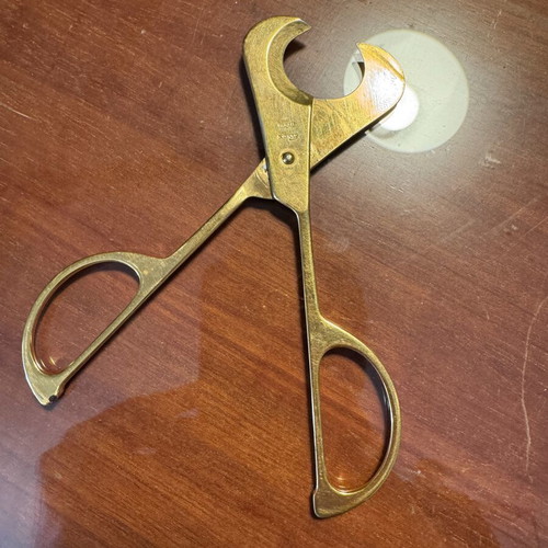Solingen Germany Cigar Cutter 15cm Gold Tone Used Vintage