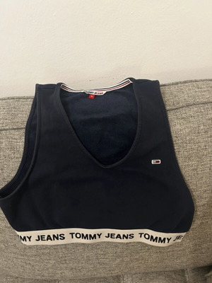 Tommy Hilfiger fabric top, blue and white, size M