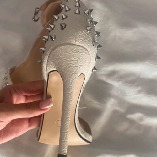 White sandals with studs new, size 36