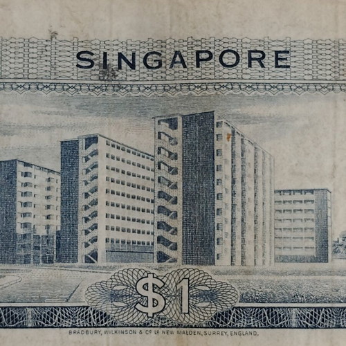 Singapore $1 Banknote Orchid Series 1972 used