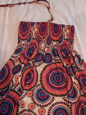 Dress with smocked top, small/medium, multicolor