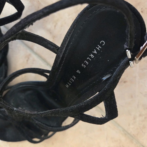 Charles & Keith strappy heeled sandals used, black, size 36