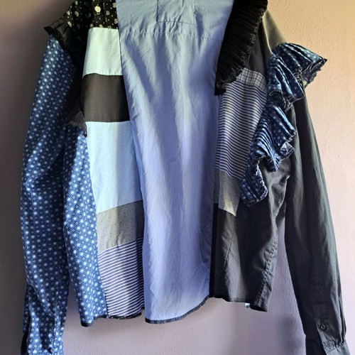 Πουκάμισο χειροποίητο μοναδικό, μπλε, one size, καινούργιο