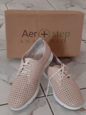 Γυναικείο δερμάτινο παπούτσι Aerostep καινούργιο, μπεζ, νούμερο 37