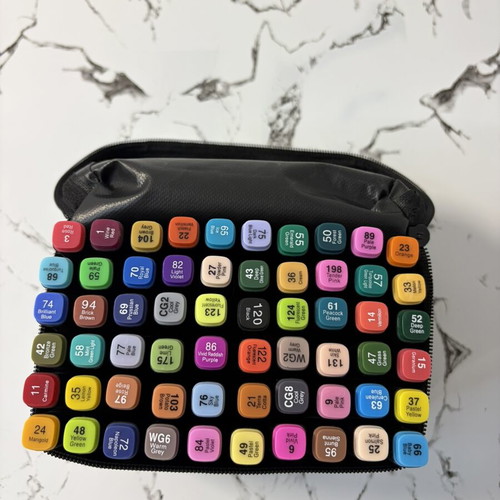 60 Colours Dual Tip Art Markers with Carry Case