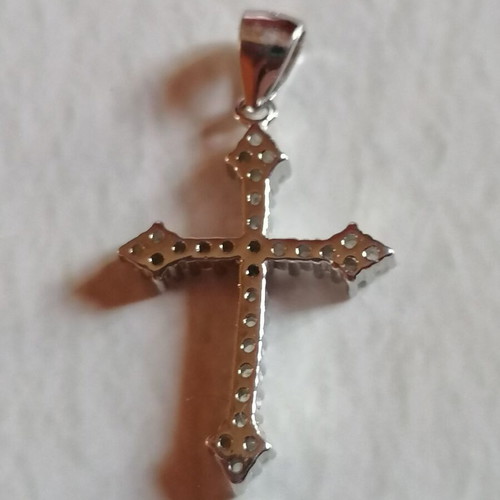 Silver 925 Cross with White Zircons new