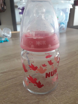 Μπιμπερό NUK γυάλινο 120 ml μεταχειρισμένο με θηλή σιλικόνης