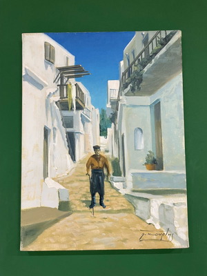 Artwork by Dimitris Kourtesiotis new, Alley in the Aegean