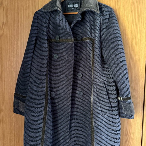 Foglie Rose coat like new, size XXXL, black and blue