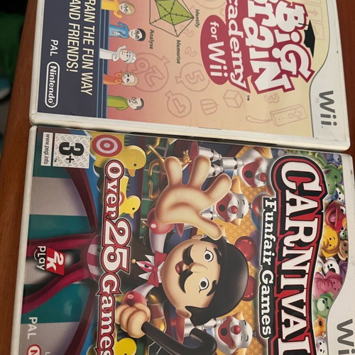 Nintendo Wii games Big Brain Academy and Carnival Funfair used