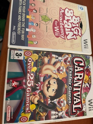 Nintendo Wii games Big Brain Academy and Carnival Funfair used