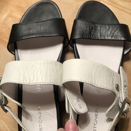 Stonefly Anatomic Women’s Leather Sandals Size 37 Black and White New