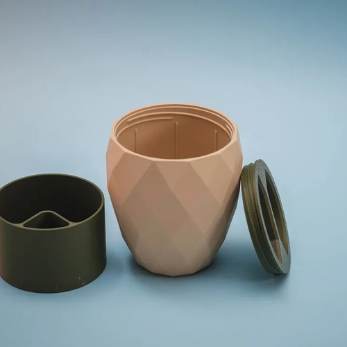 Portable nut bowl with screw lid made to order