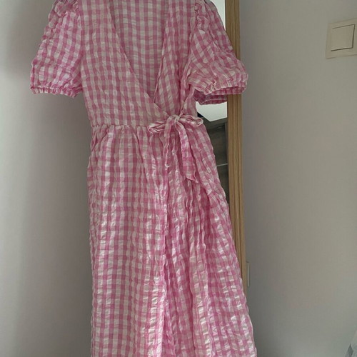 Monki gingham dress pink like new
