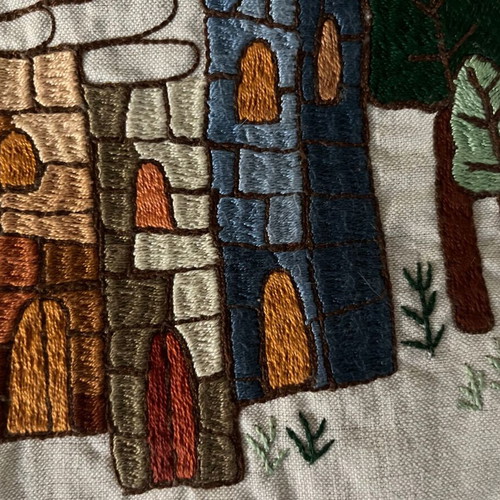 Decorative Pillowcase with Handmade Village Embroidery new