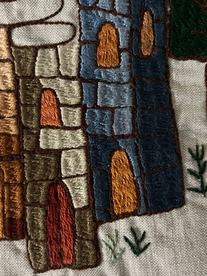 Decorative Pillowcase with Handmade Village Embroidery new