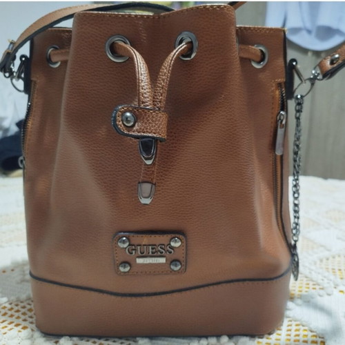 Guess Bucket Bag Shoulder Tan New