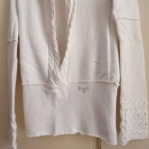 E-GO white women's pullover like new, size M with thick knit