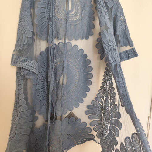 Blue beach kimono XXXL used with lace