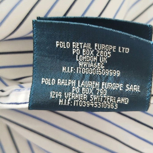 Ralph Lauren βαμβακερό παιδικό πουκάμισο ν.14 σαν καινούργιο, άσπρο και μπλε