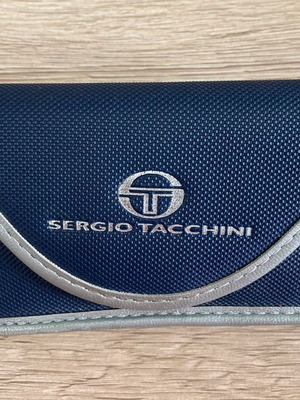 Sergio Tacchini glasses case used, blue with silver details