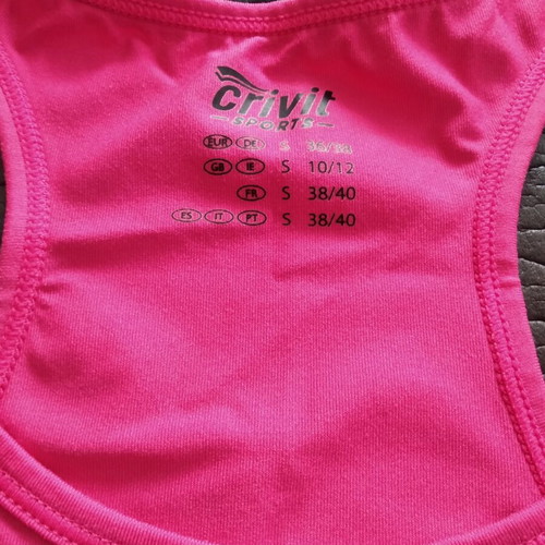 Crivit Pink Sleeveless Sports Top like new, size S